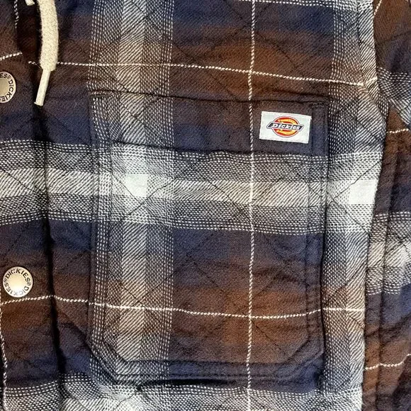 Dickies Hooded Flannel Womens Medium Workwear Warm - Picture 2 of 8